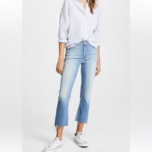 Mother insider crop step gray jeans